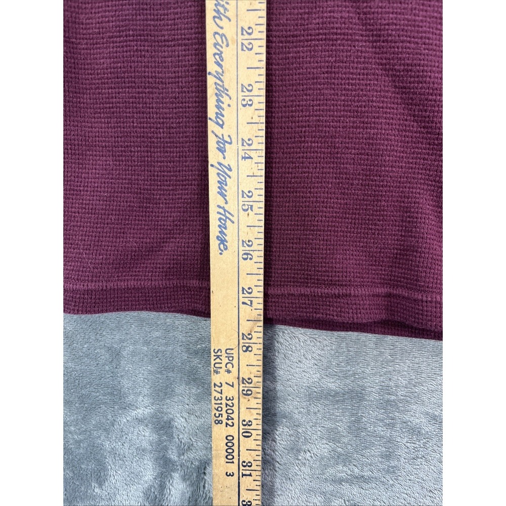 Polo Ralph Lauren Shirt Mens XL Maroon Waffle Knit Thermal Sleepwear Long Sleeve - Picture 6 of 7